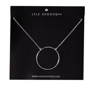 Lele Sadoughi Silver Circle Necklace